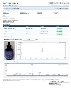 Mthl Blue - 60ml research formulation certificate of analysis image 2