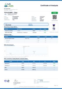 Tesa/Ipamo research peptide certificate of analysis image 2