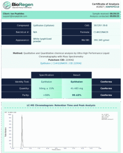 Epithalon research peptide certificate of analysis image 10