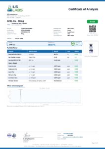 GHK-Cu research peptide certificate of analysis image 1