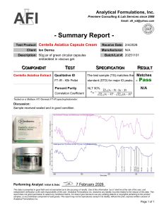 Centella Asiatica Complex research formulation certificate of analysis image 1