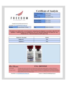 Semax/Selank research peptide certificate of analysis image 1