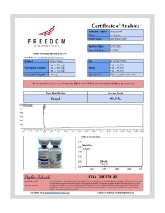 Selank research peptide certificate of analysis image 6