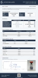 CJC-1295+Ipamo - 5/5mg (No DAC) research peptide certificate of analysis image 1