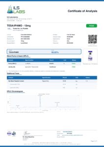 Tesa/Ipamo research peptide certificate of analysis image 3