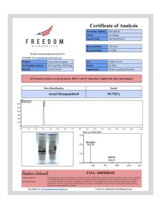 Acetyl Hexapeptide-8 (Raw) - 1g research raw material certificate of analysis image 1