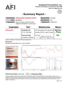 Astaxanthin Complex research formulation certificate of analysis image 1