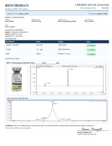 IGF-LR3 - 1mg research peptide certificate of analysis image 6