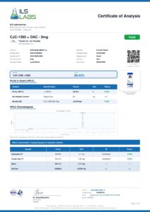CJC-1295 With Dac - 5mg research peptide certificate of analysis image 1