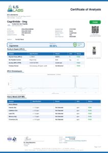 Cag research peptide certificate of analysis image 1