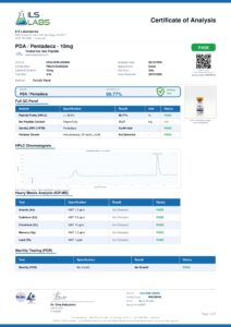 PDA - 10mg research peptide certificate of analysis image 1