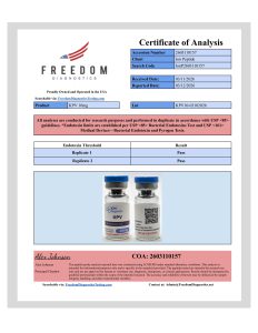 KPV - 10mg research peptide certificate of analysis image 1