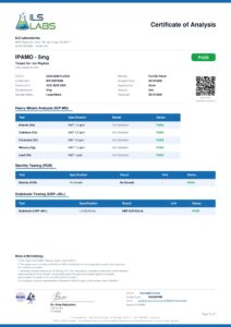 Ipamo research peptide certificate of analysis image 1