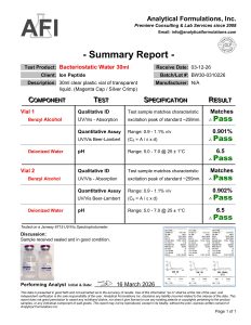 BW laboratory supply certificate of analysis image 1