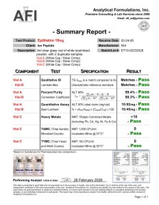 Epithalon research peptide certificate of analysis image 6