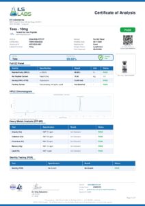 Tesa research peptide certificate of analysis image 1