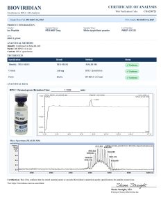 PEG-MGF - 2mg research peptide certificate of analysis image 2