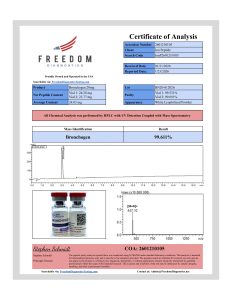 Bronchogen - 20mg research peptide certificate of analysis image 1