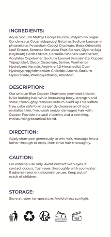 GHK-Cu Copper Peptide Shampoo