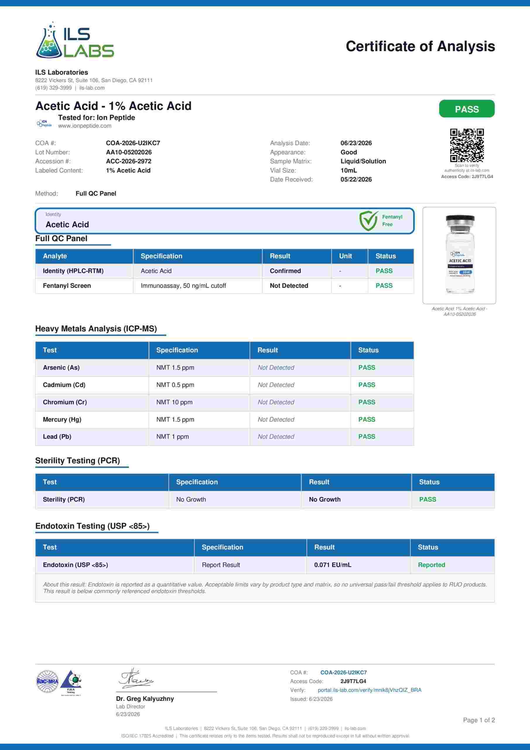 Acetic Acid 0.6%